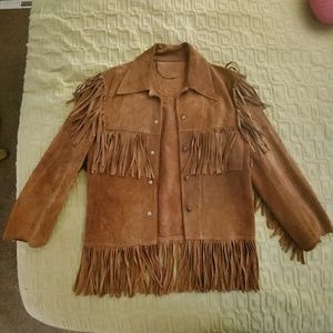 Genuine suede fringe jacket